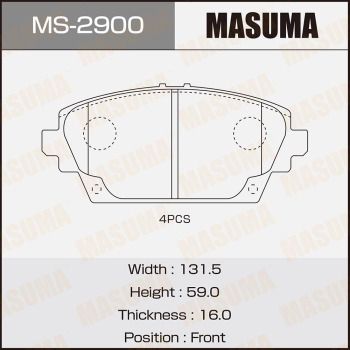 MS2900 MASUMA Комплект тормозных колодок