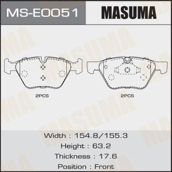 MSE0051 MASUMA Комплект тормозных колодок