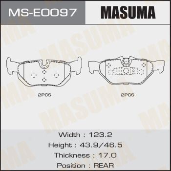 MSE0097 MASUMA Комплект тормозных колодок
