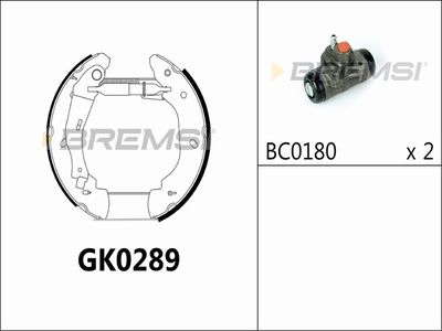 GK0289 BREMSI Комплект тормозных колодок