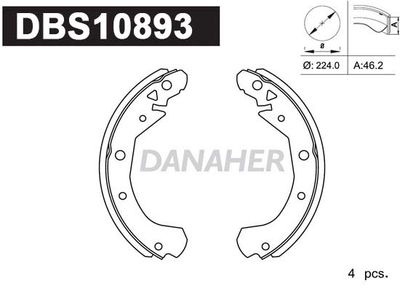 DBS10893 DANAHER Комплект тормозных колодок