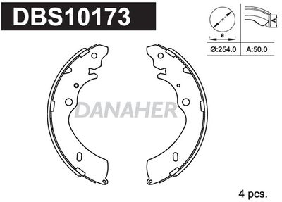 DBS10173 DANAHER Комплект тормозных колодок
