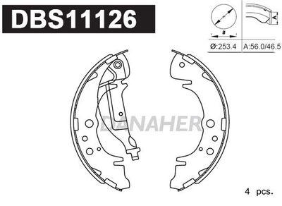 DBS11126 DANAHER Комплект тормозных колодок