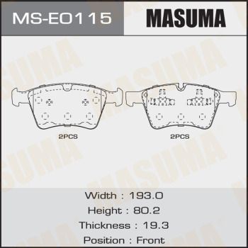 MSE0115 MASUMA Комплект тормозных колодок