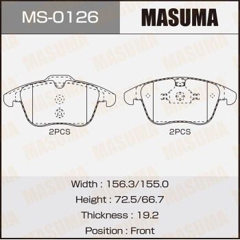 MS0126 MASUMA Комплект тормозных колодок