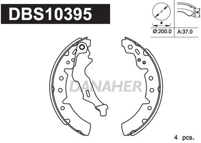 DBS10395 DANAHER Комплект тормозных колодок