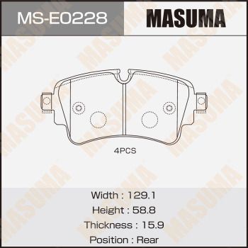 MSE0228 MASUMA Комплект тормозных колодок