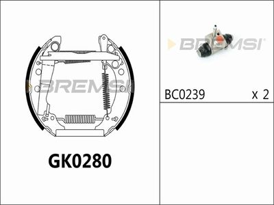 GK0280 BREMSI Комплект тормозных колодок