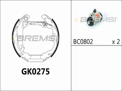 GK0275 BREMSI Комплект тормозных колодок