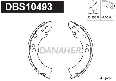DBS10493 DANAHER Комплект тормозных колодок