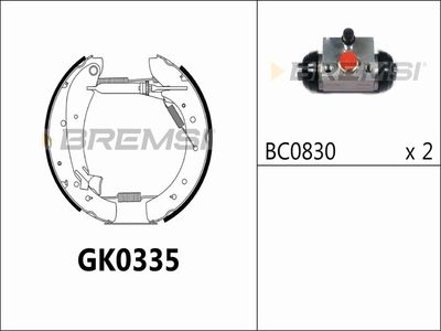 GK0335 BREMSI Комплект тормозных колодок