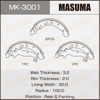 MK3001 MASUMA Комплект тормозных колодок