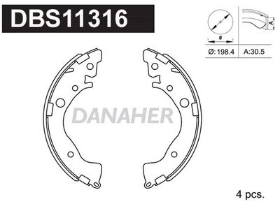 DBS11316 DANAHER Комплект тормозных колодок
