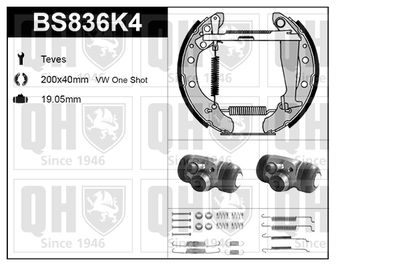 BS836K4 QUINTON HAZELL Комплект тормозных колодок