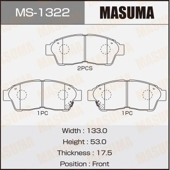 MS1322 MASUMA Комплект тормозных колодок