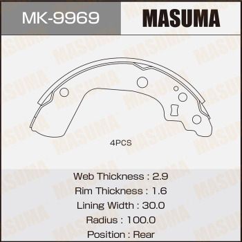 MK9969 MASUMA Комплект тормозных колодок