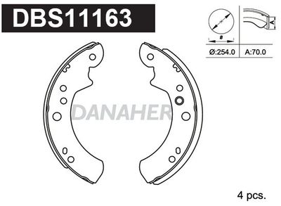 DBS11163 DANAHER Комплект тормозных колодок