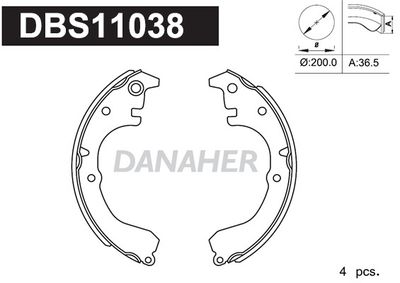 DBS11038 DANAHER Комплект тормозных колодок