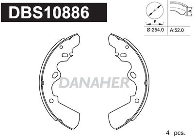 DBS10886 DANAHER Комплект тормозных колодок