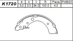 K1720 ASIMCO Комплект тормозных колодок