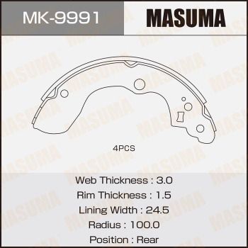 MK9991 MASUMA Комплект тормозных колодок