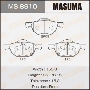 MS8910 MASUMA Комплект тормозных колодок