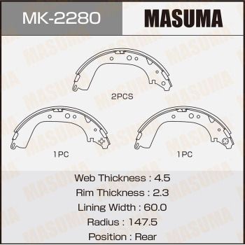 MK2280 MASUMA Комплект тормозных колодок