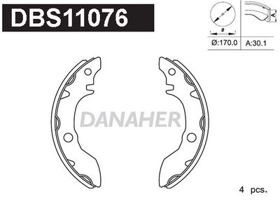 DBS11076 DANAHER Комплект тормозных колодок