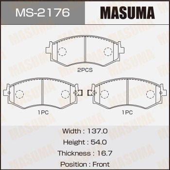 MS2176 MASUMA Комплект тормозных колодок