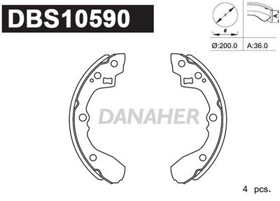 DBS10590 DANAHER Комплект тормозных колодок