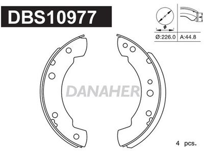 DBS10977 DANAHER Комплект тормозных колодок