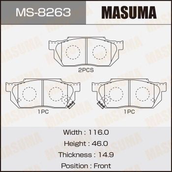 MS8263 MASUMA Комплект тормозных колодок