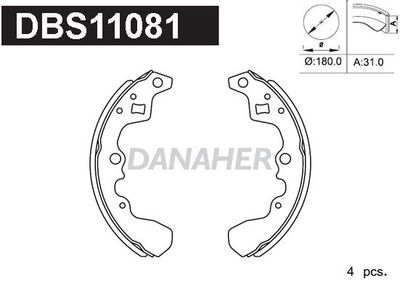 DBS11081 DANAHER Комплект тормозных колодок