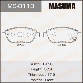 MS0113 MASUMA Комплект тормозных колодок