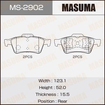 MS2902 MASUMA Комплект тормозных колодок