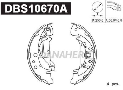 DBS10670A DANAHER Комплект тормозных колодок