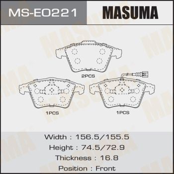 MSE0221 MASUMA Комплект тормозных колодок