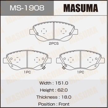 MS1908 MASUMA Комплект тормозных колодок
