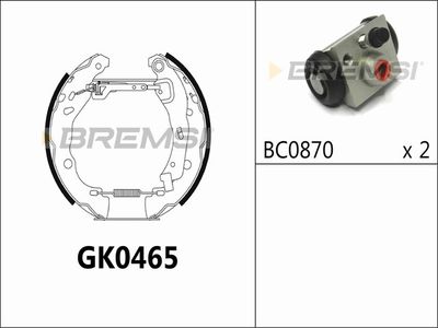 GK0465 BREMSI Комплект тормозных колодок