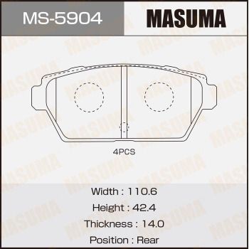 MS5904 MASUMA Комплект тормозных колодок