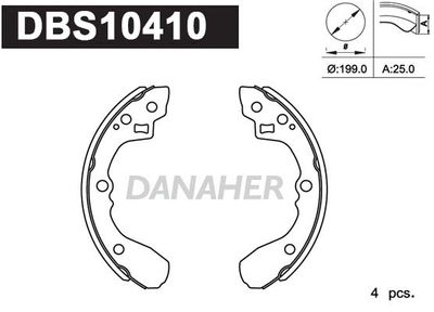 DBS10410 DANAHER Комплект тормозных колодок