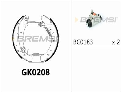 GK0208 BREMSI Комплект тормозных колодок