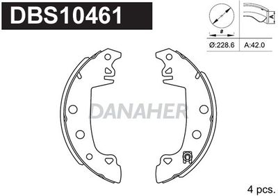 DBS10461 DANAHER Комплект тормозных колодок