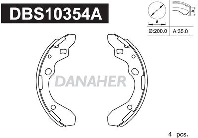 DBS10354A DANAHER Комплект тормозных колодок