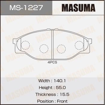 MS1227 MASUMA Комплект тормозных колодок