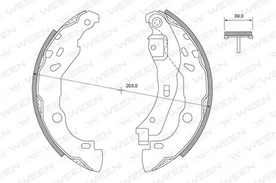 1522039 WEEN Комплект тормозных колодок