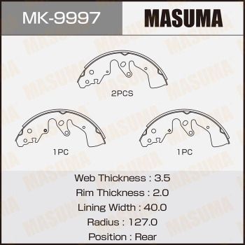 MK9997 MASUMA Комплект тормозных колодок