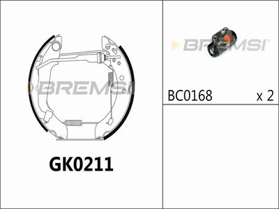 GK0211 BREMSI Комплект тормозных колодок