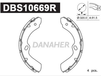 DBS10669R DANAHER Комплект тормозных колодок