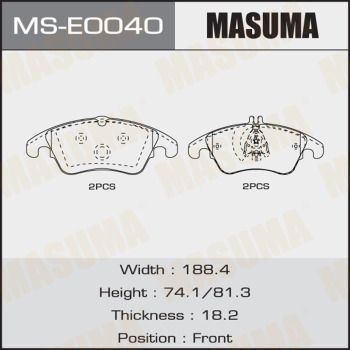 MSE0040 MASUMA Комплект тормозных колодок